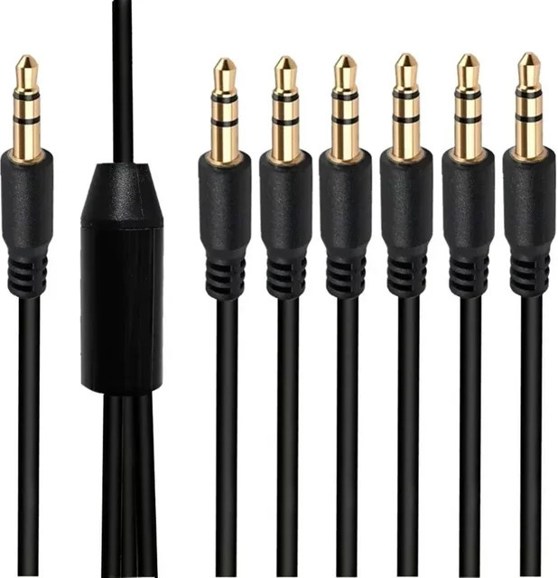 BSN AUX-Kabel-Splitter-Adapter Schwarz mit 3,5-mm-Klinkenstecker für Computer-Headset - Bild 1