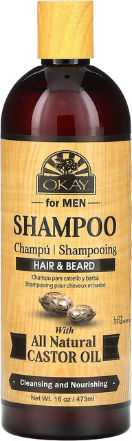 Okay Pure Naturals Shampoo für Haar und Bart mit Castor Oil, 473 ml, Herren - Bild 1