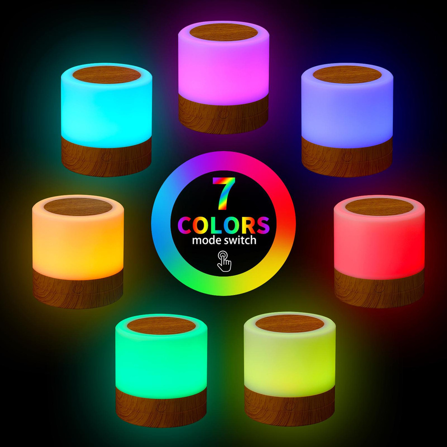 TOMTOP JMS RGB LED Nachtlicht in Weiß mit Fernbedienung und Touch-Funktion für Schlafzimmer und Kinderzimmer, USB-Betrieb - Bild 4