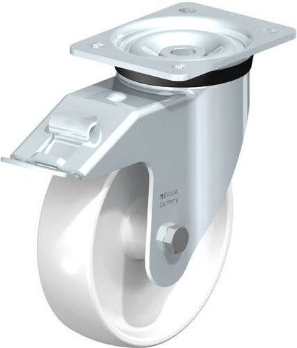 Blickle Lenkrolle LK-PO 175G-FI mit Feststeller, verzinkt, Rad-Durchmesser: 17,5 cm, Tragfähigkeit: 500 kg - Bild 1