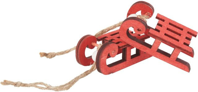 VBS Mini-Schlitten aus Holz in Rot, 2 Stück für deine Weihnachtsdekoration - Bild 1