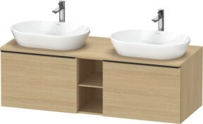Duravit Waschtischunterschrank D-Neo Wandhängend in Weiß und Beige mit zwei Türen und einem Fach, Breite: 140 cm, Tiefe: 55 cm, Höhe: 45,9 cm - Bild 1