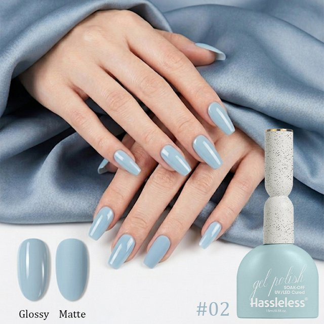 Hassleless UV-Gel-Nagellack, Hellblau, 15 ml, Glänzend - Bild 1