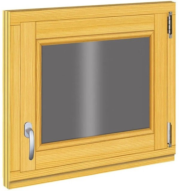 Roro Holzfenster Fichte braun mit Kipp-Dreh-Funktion B/H: 58 x 68 cm - Bild 1