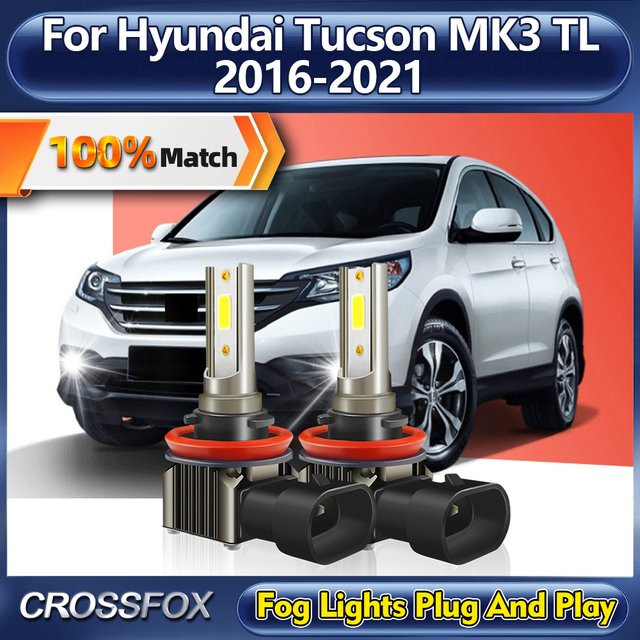 H11 LED Scheinwerfer für Hyundai Tucson MK3 TL, Canbus-fehlerfrei, 6000K, Farbe: Silber, passend für Modelle von 2016 bis 2021 - Bild 1
