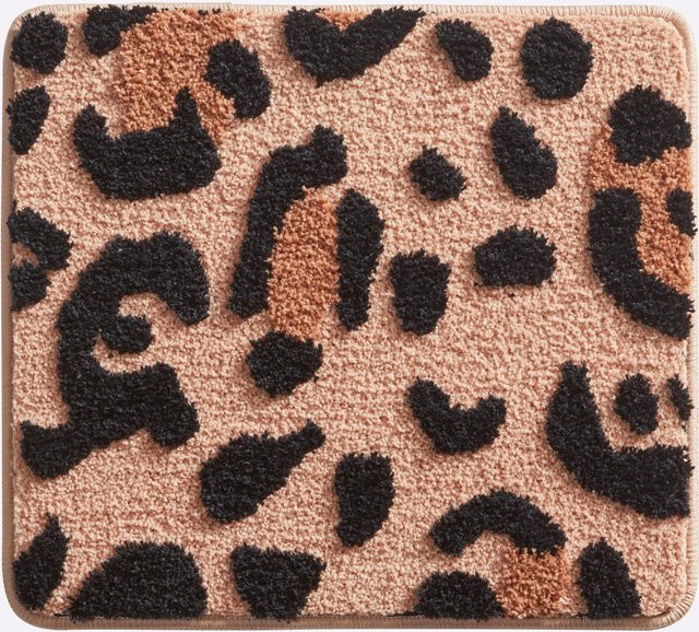 Badematte Leo in Multicolour, rutschfest und für Fußbodenheizung geeignet, rechteckig aus 100% Polyester - Bild 1