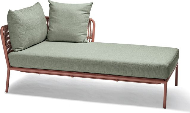 Stern Recamiere Romy Aluminium Terra Kordel mit Kissenset in Salbei, Armlehne links, B/T/H: 179,5 x 90 x 82 cm - Bild 1