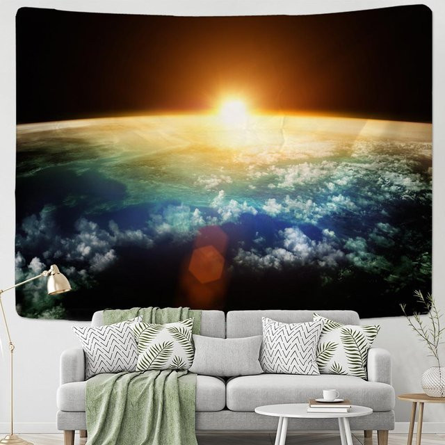 Super Six Wandteppich Stern Universum Mandala Psychedelischer Engel Bohemian Multicolour B: 95 cm, H: 70 cm - Bild 1