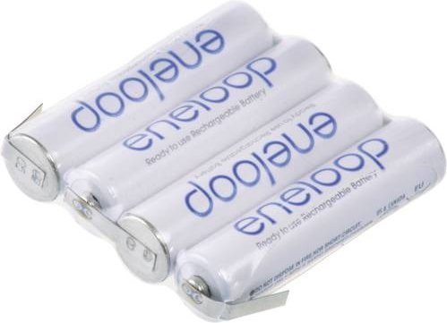 Panasonic eneloop Reihe F1x4 Akkupack 4x AAA Micro NiMH Akkumodule mit Z-Lötfahne, 4.8V, 750 mAh, Weiß - Bild 1