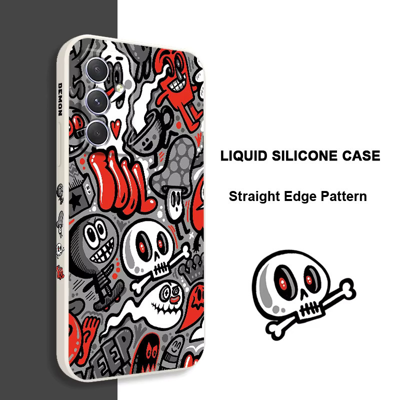Ghost Skull Handyhülle für Samsung Galaxy A-Serie in Green Multicolour (kompatibel mit 4G und 5G Modellen) - Bild 3