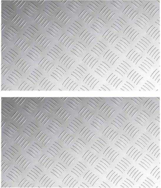 vidaXL Treppenkantenprofil Rautenscheiben aus Aluminium in Silber, 2 Stück, B: 70 cm, H: 40 cm - Bild 1