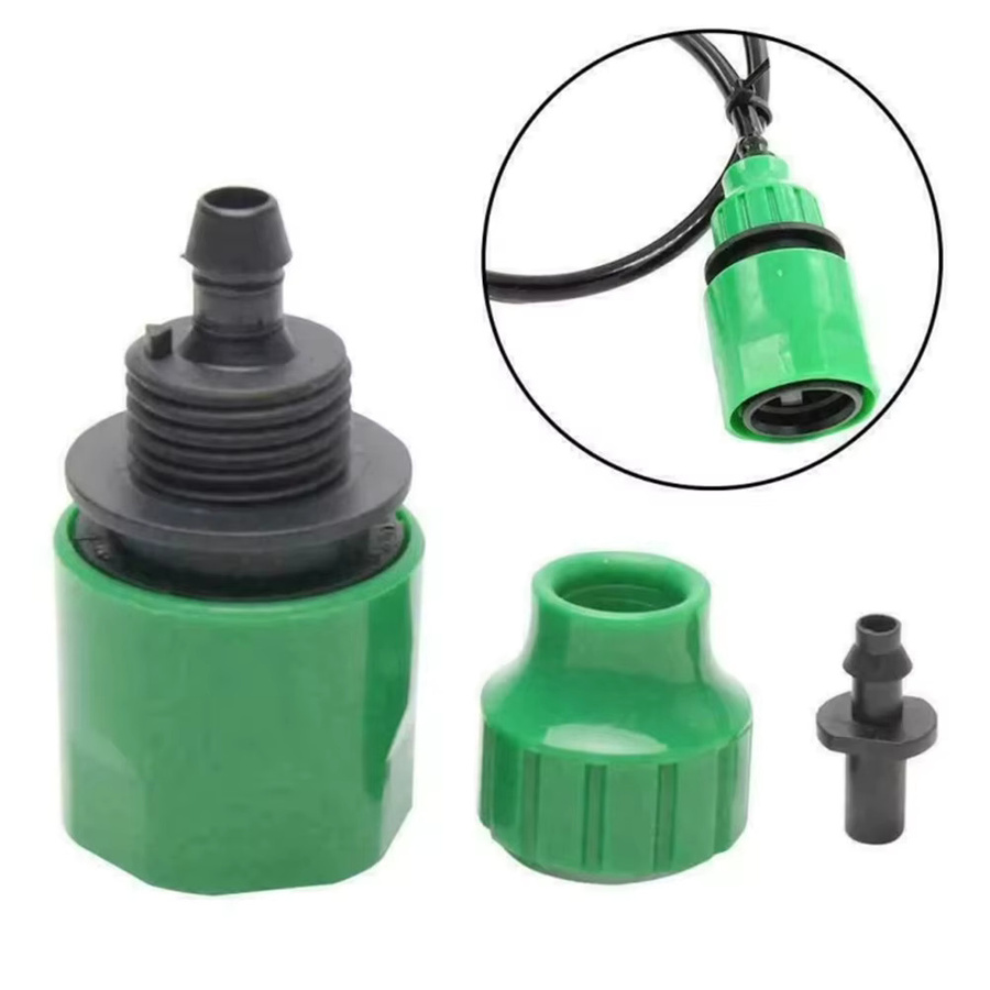 5er Set Kunststoff Garten Wasser Schlauch Schnell Anschluss Adapter für Micro Bewässerung in Grün (4/7mm und 8/11mm) - Bild 3