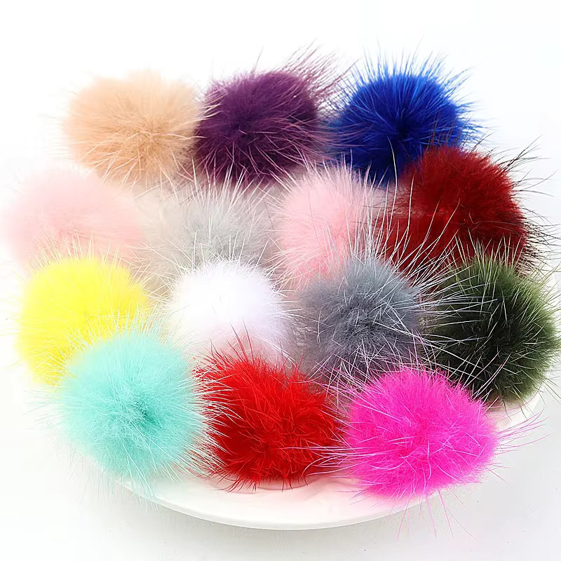 Bunte Nerz Pompom Pelzkugeln für DIY Handwerk Zubehör in verschiedenen Größen - Bild 2