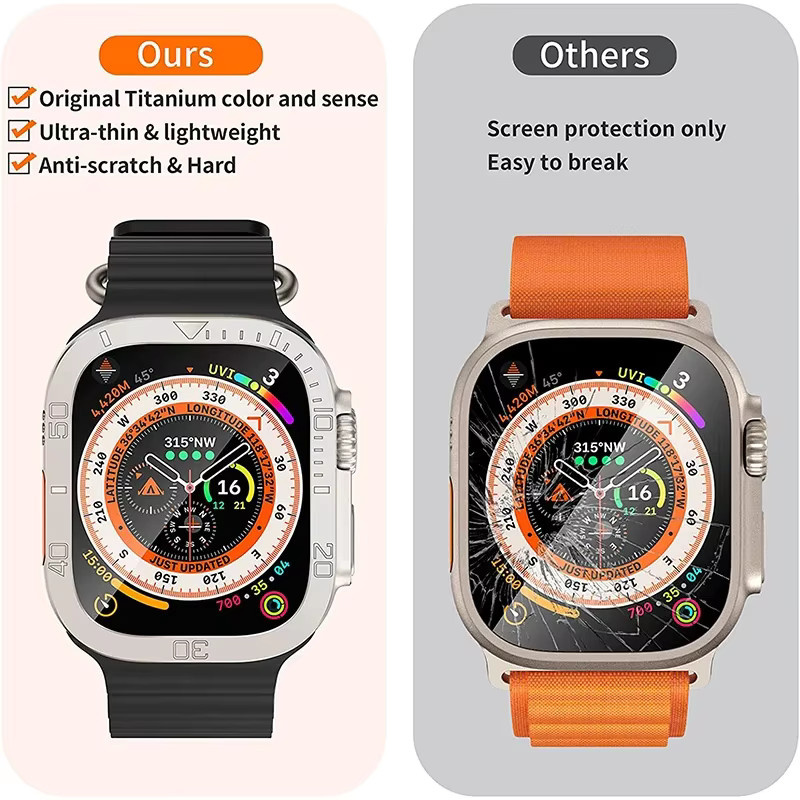 Apple Displayschutzfolie für Apple Watch Ultra, Edelstahl, Silber - Bild 6