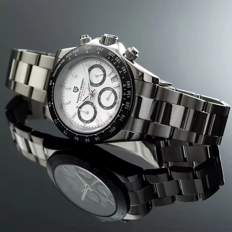 PAGANI DESIGN Chronograph, Quarz, Edelstahl, Schwarz, Herren - Bild 5