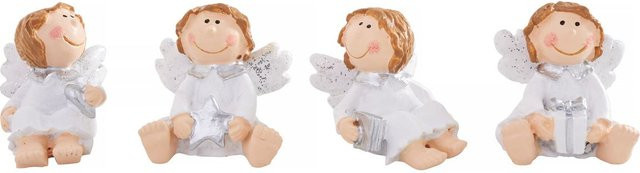 VBS Mini Engel Abbie als weiße Winterdekoration für Weihnachten aus Polyresin - Bild 1