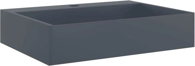 vidaXL Waschbecken aus Mineralguss in Anthrazit, modern und matt, B/T/H: 50 x 38 x 11 cm - Bild 1