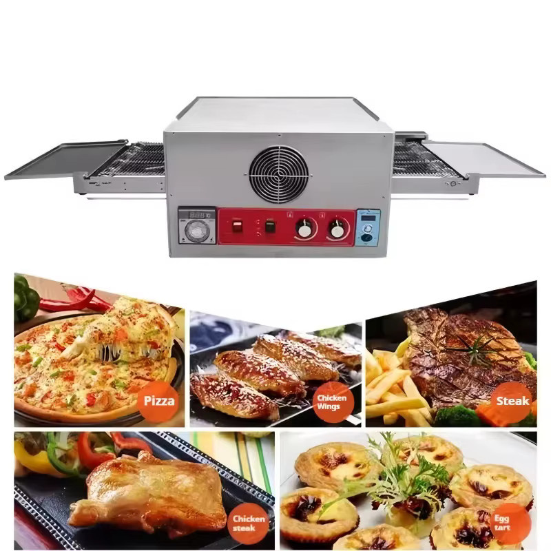 GUOHE 12-Zoll-Förderband-Pizzaofen mit 3D-Heißluftzirkulation in Silber - Bild 2