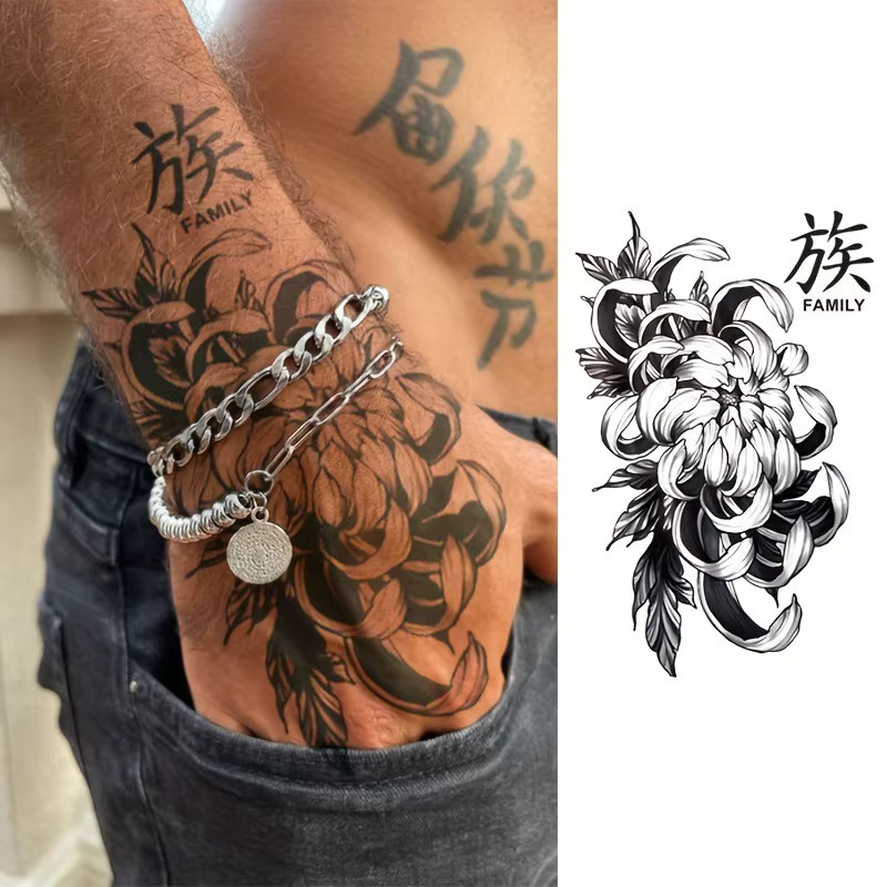 JKCODE TATTOO Kräuter-Tattoo-Aufkleber, temporär, wasserfest - Bild 2
