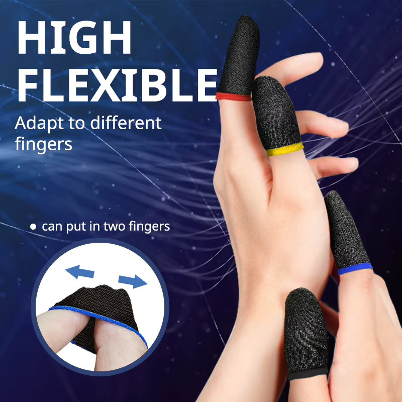 Mosizave Gaming Finger Sleeves für Mobile Gaming, atmungsaktiv und schweißresistent, Farben: Rot und Schwarz, 20 oder 40 Stück - Bild 3
