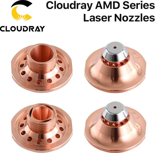 Cloudray Laserschneiddüse AMD B Typ D25 H20 M12 Einzel-Doppel-Chrom-Düse für 1064 nm Faserschneidemaschinen in Silber - Bild 1
