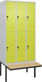 C+P Doppelstock-Spind Classic PLUS Sitzbank mit 3 Abteilen und Buche-Hartholz Sitzfläche, B/T/H: 212 x 90 x 81,5 cm - Bild 1