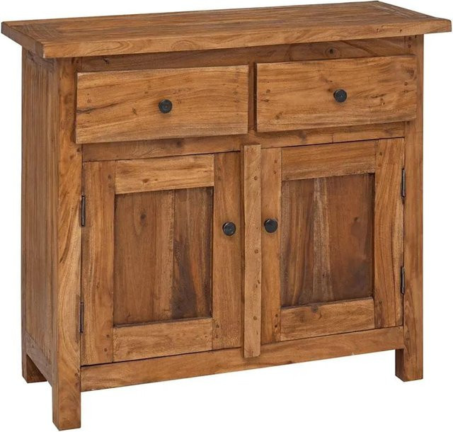 vidaXL Sideboard aus massivem Mahagoniholz in Braun im Vintage-Stil, B/T/H: 75 x 30 x 65 cm - Bild 1