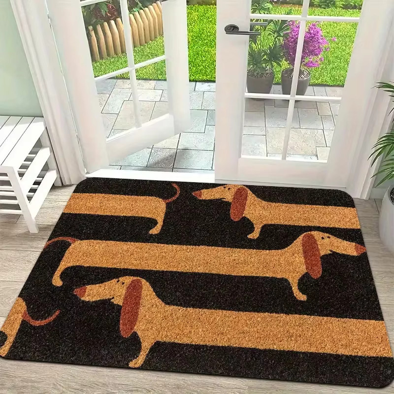 VIKAMA Dackel Fußmatte aus Kokosnuss mit rutschfester Gummiunterseite, braun, B: 80,0 cm, T: 40,0 cm, H: 1,0 cm - Bild 4