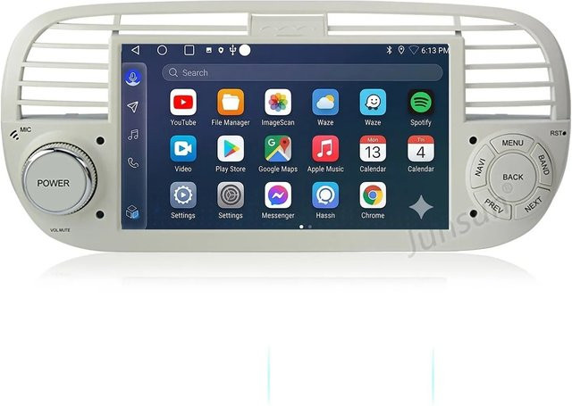 Junsun Autoradio für Fiat 500 (2007 bis 2015) mit GPS, Bluetooth und Wi-Fi - Bild 1