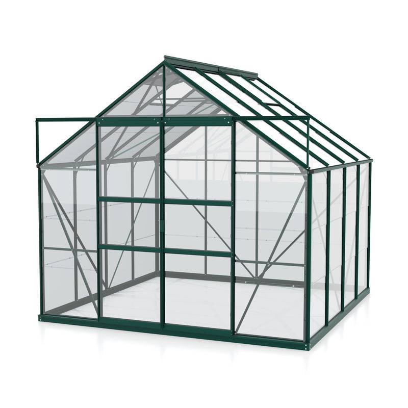 Vitavia Gewächshaus Mars 6700 in Smaragdgrün mit ESG-Glas, Doppelschiebetür und Dachfenster, 6,7 m² - Bild 2
