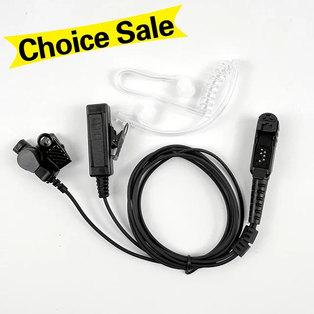 Motorola Luftschlauch-Ohrhörer Headset mit PPT-Mikrofon in Schwarz für TETRA MTP3550 MTP3100 MTP3200 MTP3250 3500 XIR P6600 DEP570 Funkgeräte - Bild 1