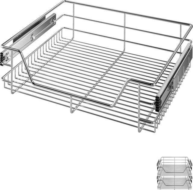 Casaria Teleskopschubladen 2er-Set in Chrom, Schrankbreite: 60 cm - Bild 1