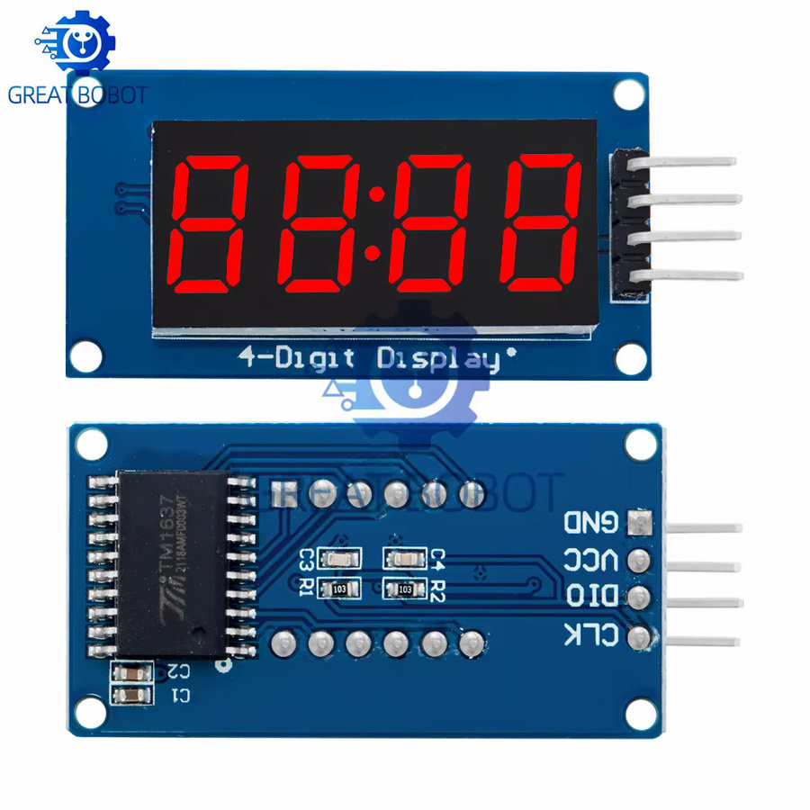 Baishundianzi BS TM1637 4-Bit Digital-LED-Anzeigemodul mit roter 7-Segment-Anodenröhre für Arduino und serielle Treiber zur Uhranzeige - Bild 3