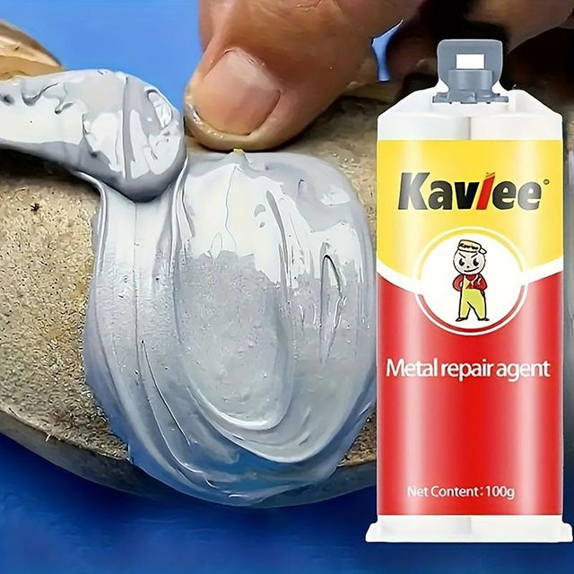 CLE Metall Reparatur Gel Hitzebeständig in Weiß und Silber für industrielle Mehrzweckanwendungen - Bild 1