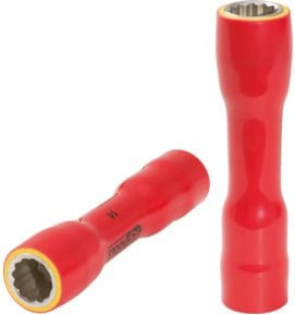 KS Tools Isolierte Stecknuss 3/8 Zoll XL 22mm in Rot - Bild 1
