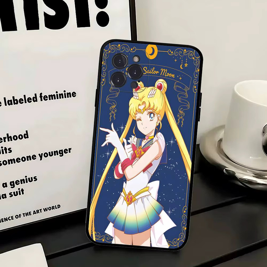 Moetch Anime Sailor Moon Handyhülle für iPhone 16 15 14 13 12 11 Pro Max Plus Mini, Schwarz - Bild 3