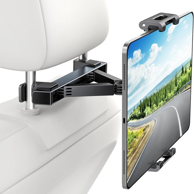 XMSJ Universelle 360 Grad Auto-Kopfstützenhalterung für Tablet und Smartphone in Schwarz - Bild 1