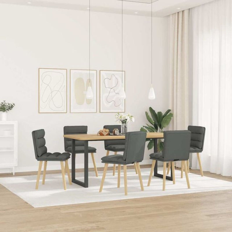 Vidaxl Esszimmerstühle 6er Set Modern in Anthrazit und Grau aus Stoff - Bild 1