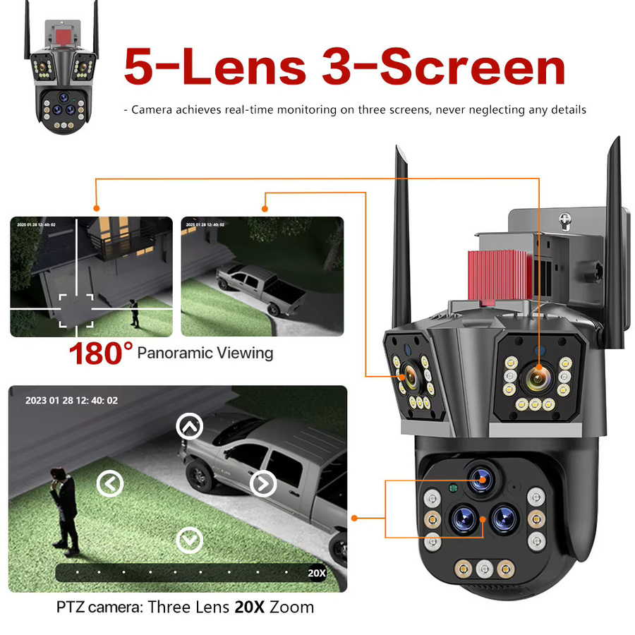 Overscam PTZ Outdoor Überwachungskamera mit 20 MP, 10K Auflösung, 20x Zoom, WiFi und Auto-Tracking für dein Smart Home - Bild 5