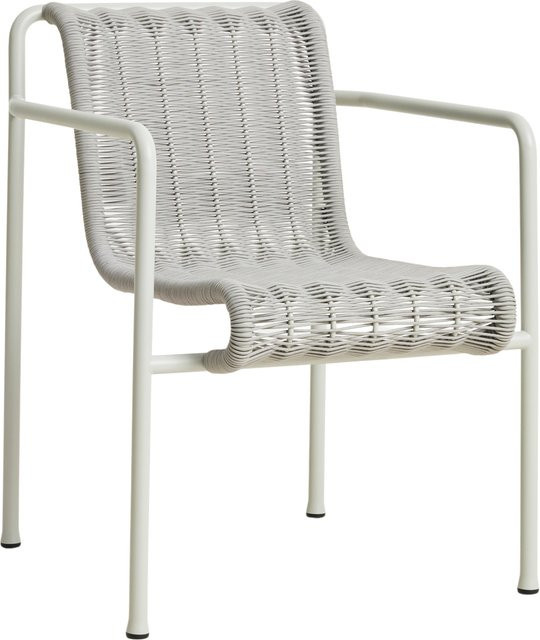 HAY Palissade Cord Dining Armchair mit pulverbeschichtetem Stahlrahmen und recycelter Polyesterschnur in Grau - Bild 1
