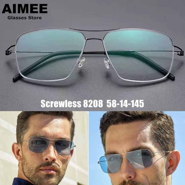 Dänemark 8208 Korrektionsbrille, randlos, Titan, Pilot, Unisex, Silber - Bild 1