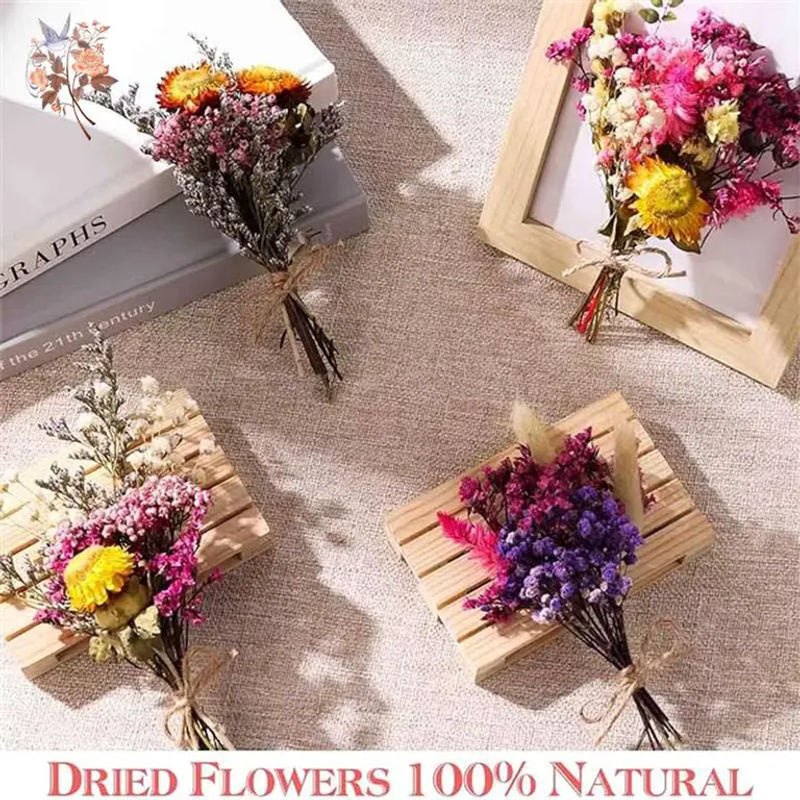 YN HI FLOWER Gemischtes Trockenblumen-Materialpaket in Box, Mehrfarbiges Mini-Bouquet für Hochzeitsdekoration und Boutonniere im Bohemian-Stil - Bild 4