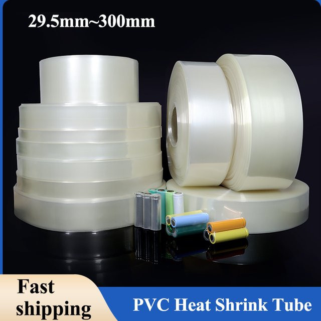 Transparentes PVC-Schrumpfschlauch-Set für 18650-Akkupacks, isolierende Schutzfolie und Kabelhülle, Breite: 29,5 mm - Bild 1
