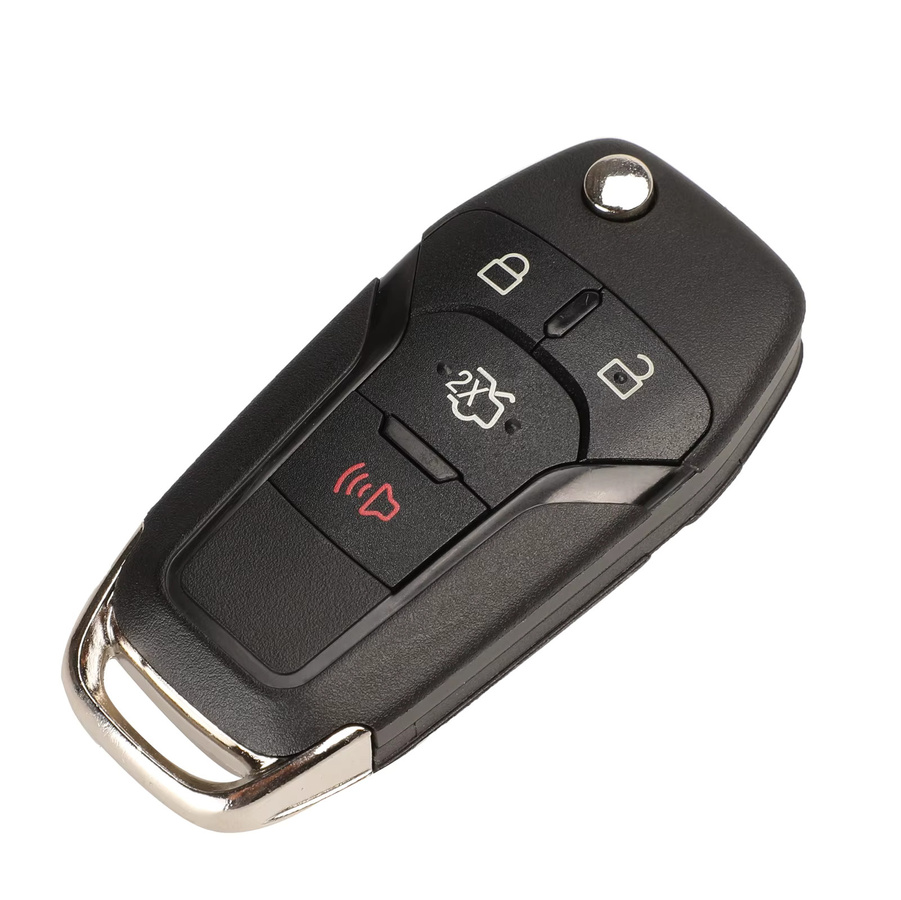 Jingyuqin Flip Folding Remote Autoschlüssel Shell Case Fob für Ford Focus Fusion mk2 mk7 Explorer Ranger Hu101 Blade, Schwarz - Bild 2
