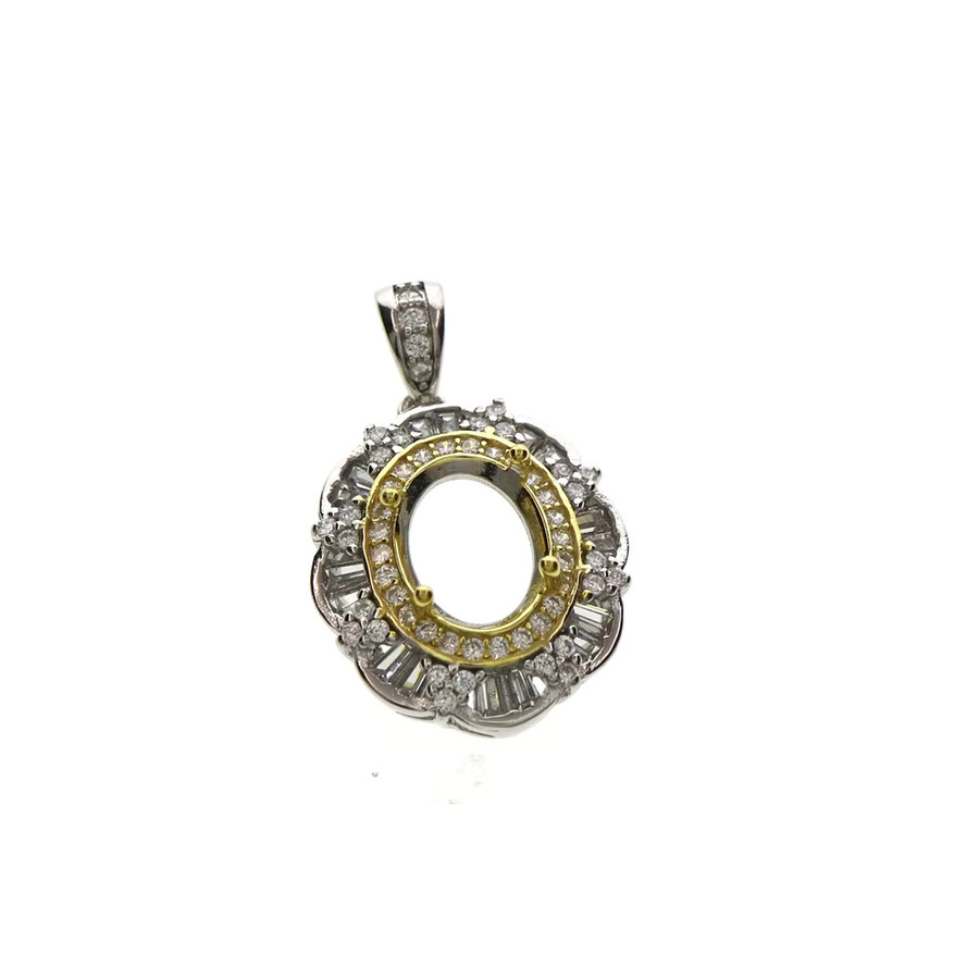 Ms.Iconic Anhänger-Charm-Fassungen, 925 Silber, Bicolor, Zirkonia, Unisex - Bild 1