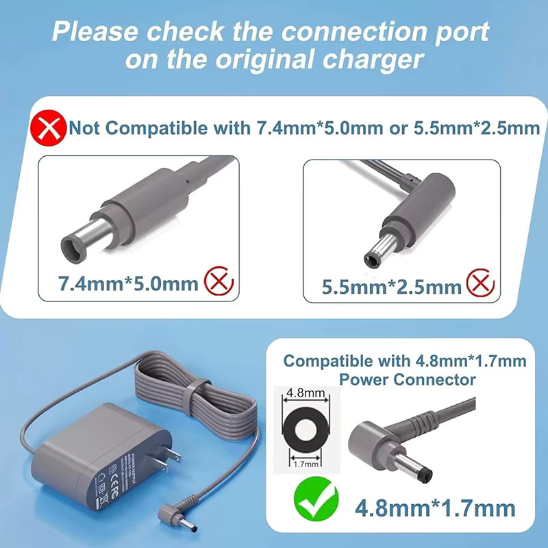 Dyson Ladegerät 33W Netzteiladapter passend für V10 V11 V12 V15 SV12 SV14 SV15 SV16 SV20 SV22 Staubsauger 30,45V 1,1A - Bild 4