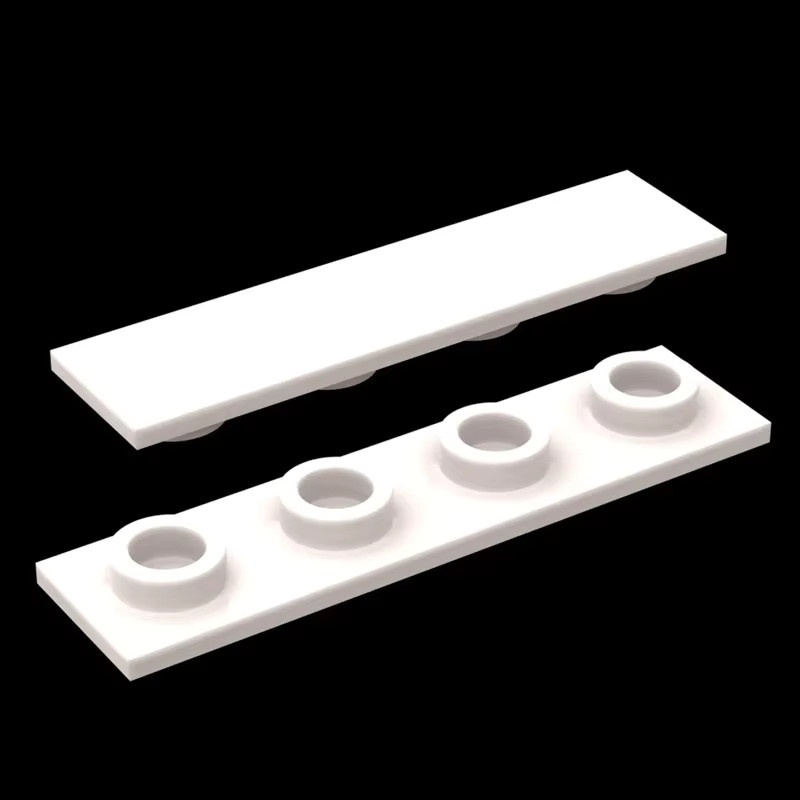 SixBricks 2431W Brett 1x4 Flache Dünne Platte Bausteine, 10-teiliges Set, Schwarz - Bild 1