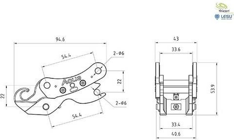 Thicon Models 58760 Hydraulischer Schnellwechsler aus Edelstahl im Maßstab 1:14 - Bild 1