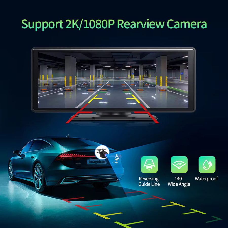 Imagebon E64 Android 13 Dashcam mit 10,26 Zoll Display, 8-Kern Prozessor, 4GB RAM + 64GB Speicher, Wireless CarPlay, Android Auto, Split Screen, Netflix, Google Play und GPS in Schwarz - Bild 5