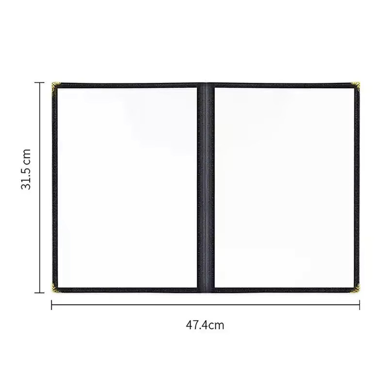 Faltbare Menümappe A4 aus transparentem PVC mit schwarzem Ringbuch-System für Restaurants und professionelle Zwecke - Bild 5